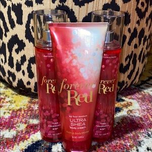 Forever Red body cream and 2 perfumes